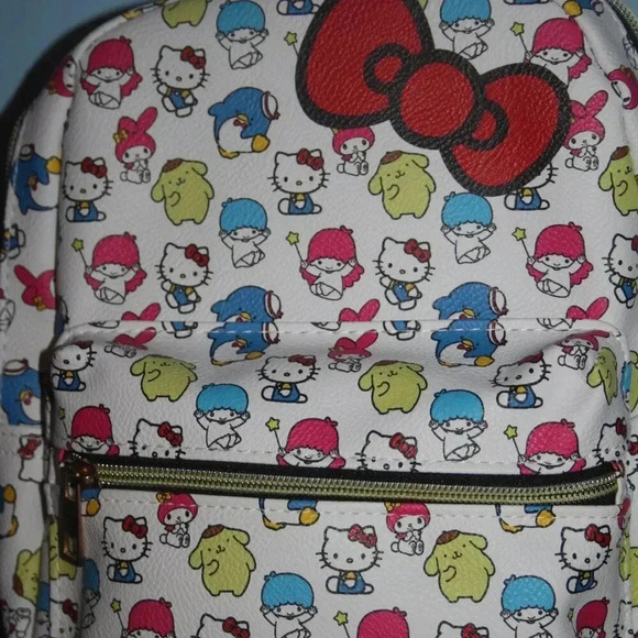Hello Kitty and Friends Sanrio Mini Backpack Unisex White with Red Bow My Melody - Picture 3 of 13